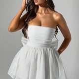 Strapless Tulle Mini Dress – Flared A-Line Party Dress