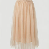 Women's High Waisted Midi Skirt - Soft Layered Tulle Style