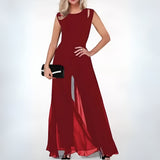 Women’s Sleeveless Cut-Out Shoulder Jumpsuit - Lightweight Weave