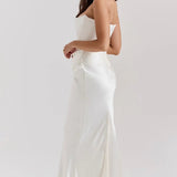 Strapless Ruched Bodycon Maxi Dress – Elegant Evening Gown