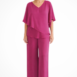 Kaizo | Women's Sleeve Top and Wide Leg Trousers Two Piece Set