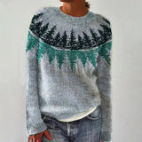 Women's Nordic Jumper Boat Neck Relaxed Fit Multicolour