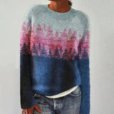 Women's Nordic Jumper Boat Neck Relaxed Fit Multicolour