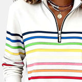 Women's Zip Jumper Quarter Zip Pullover Relaxed Fit