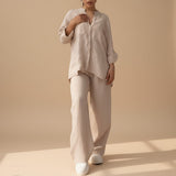 Kaizo Relaxed Button Down Shirt and Wide Leg Pants Set