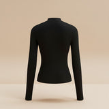 Asymmetrical Ruched Long Sleeve Fitted Top