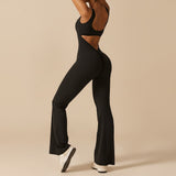 Sleeveless Sculpting Flared Leg Jumpsuit