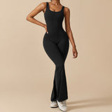 Sleeveless Sculpting Flared Leg Jumpsuit