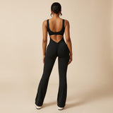 Sleeveless Sculpting Flared Leg Jumpsuit