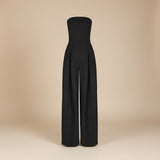 Strapless Wide Leg Jumpsuit with Tailored Fit