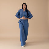 Kaizo Relaxed Button Down Shirt and Wide Leg Pants Set