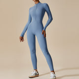 Long Sleeve Zip Front Sculpting One Piece Jumpsuit
