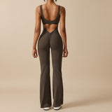 Sleeveless Sculpting Flared Leg Jumpsuit