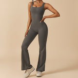Sleeveless Sculpting Flared Leg Jumpsuit