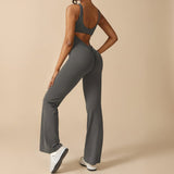 Sleeveless Sculpting Flared Leg Jumpsuit