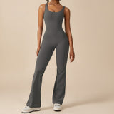 Sleeveless Sculpting Flared Leg Jumpsuit
