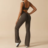 Sleeveless Sculpting Flared Leg Jumpsuit