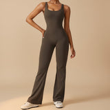 Sleeveless Sculpting Flared Leg Jumpsuit