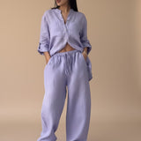 Kaizo Relaxed Button Down Shirt and Wide Leg Pants Set