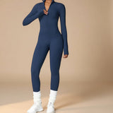 Long Sleeve Zip Front Sculpting One Piece Jumpsuit
