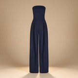Strapless Wide Leg Jumpsuit with Tailored Fit