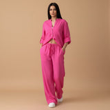 Kaizo Relaxed Button Down Shirt and Wide Leg Pants Set