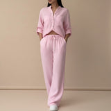 Kaizo Relaxed Button Down Shirt and Wide Leg Pants Set