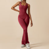 Sleeveless Sculpting Flared Leg Jumpsuit
