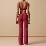 Sleeveless Sculpting Flared Leg Jumpsuit