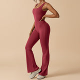 Sleeveless Sculpting Flared Leg Jumpsuit