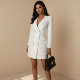 Tailored Double Breasted Blazer Mini Dress