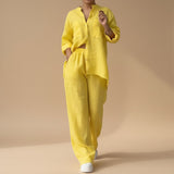 Relaxed Button Down Shirt and Wide Leg Pants Set